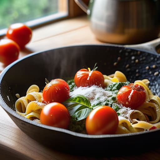 The One-Pan Pesto Pasta Miracle in pan.