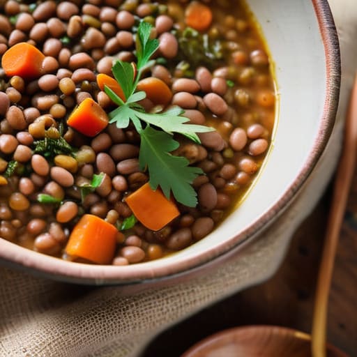 A bowl of The Mighty Lentil Stew.